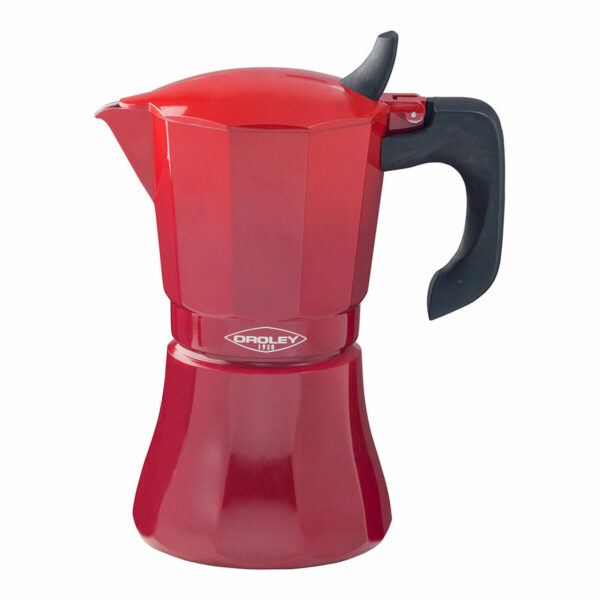 Italienische Kaffeemaschine Oroley Petra Rot Aluminium 6 Tassen