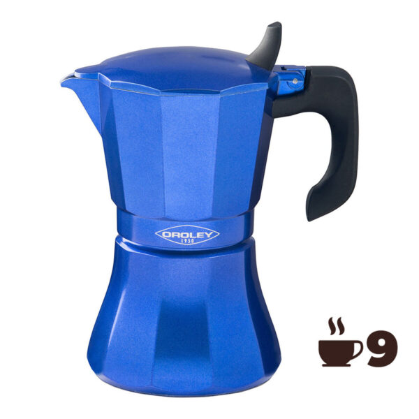 Italienische Kaffeemaschine Oroley Petra Blau Aluminium 9 Tassen – Bild 4