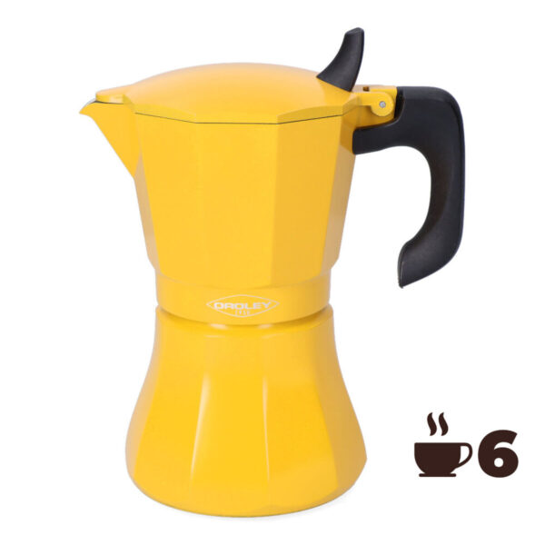 Italienische Kaffeemaschine Oroley Petra Senf Aluminium 6 Tassen – Bild 2