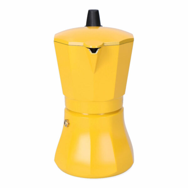Italienische Kaffeemaschine Oroley Petra Senf Aluminium 6 Tassen – Bild 3