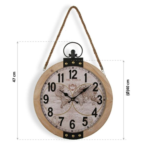 Wanduhr Versa Mapamundi 40 x 6,5 x 47 cm Holz MDF – Bild 5