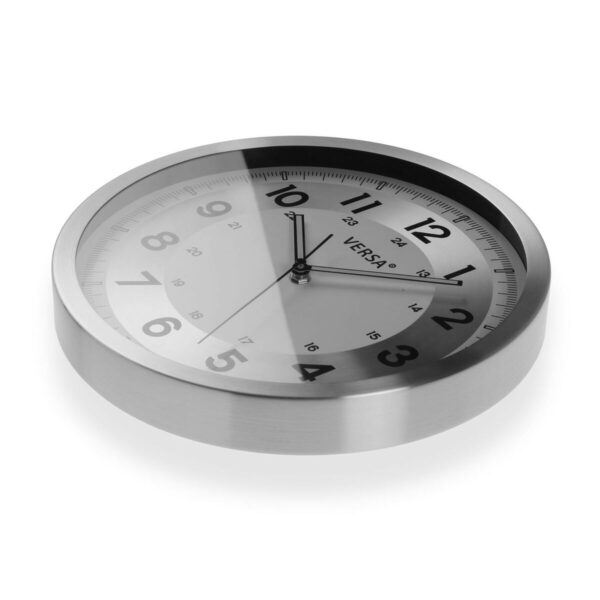 Wanduhr Versa Silberfarben Metall Aluminium Quarz 4,1 x 30,5 x 30,5 cm – Bild 2