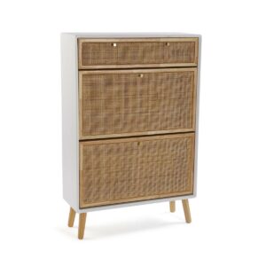 Schuhschrank Versa Vega Rattan Paulonia-Holz 25,5 x 106 x 70 cm