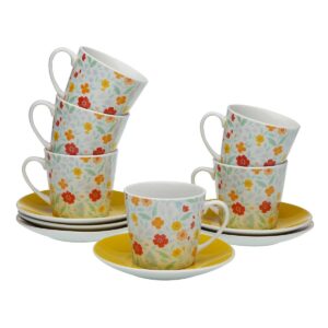 Teeset Versa Flandes Porzellan 9 x 14 x 14 cm 10,5 x 8 x 6 cm 14 x 14 x 2 cm 6 Stück