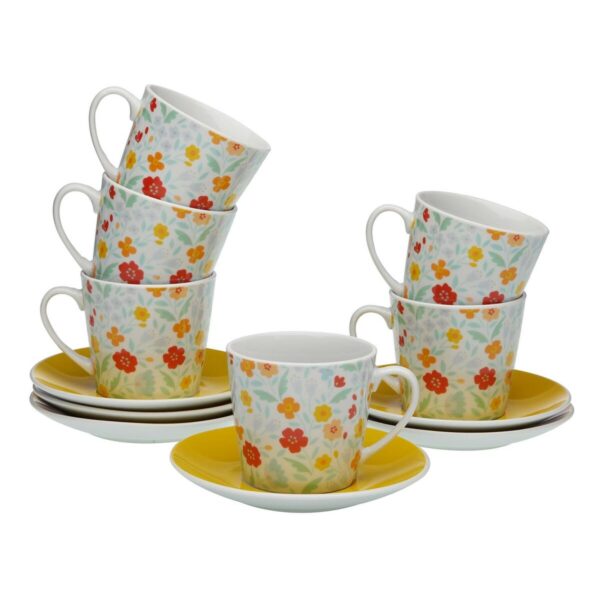 Teeset Versa Flandes Porzellan 9 x 14 x 14 cm 10,5 x 8 x 6 cm 14 x 14 x 2 cm 6 Stück