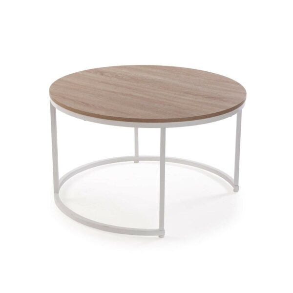Satz mit 2 Tischen Versa Aurea Weiß 48 x 48 x 42 cm 80 x 80 x 48 cm – Bild 3