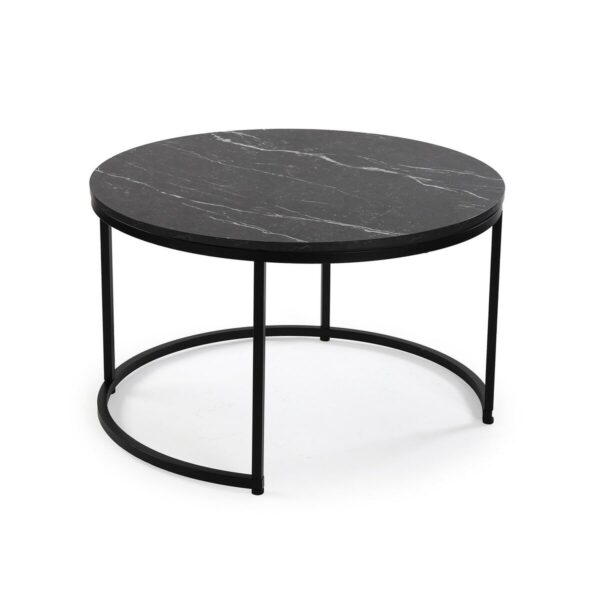 Satz mit 2 Tischen Versa Aurea 48 x 48 x 42 cm 80 x 80 x 48 cm – Bild 3
