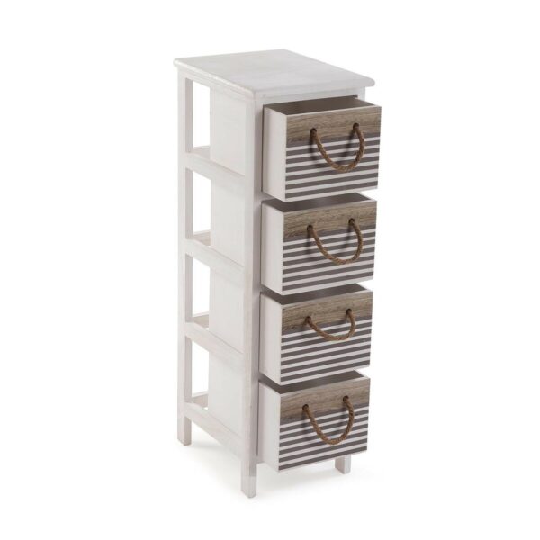 Schubladenschrank Versa Tabo Textil Paulonia-Holz 32 x 81 x 26 cm – Bild 2
