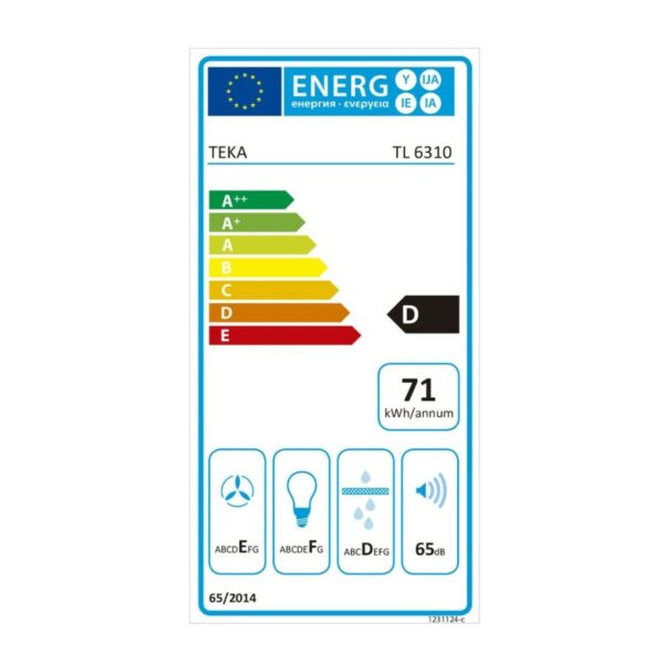 Konventioneller Rauchfang Teka 40474250 60 cm 332 m3/h 65 dB 231W Stahl – Bild 2