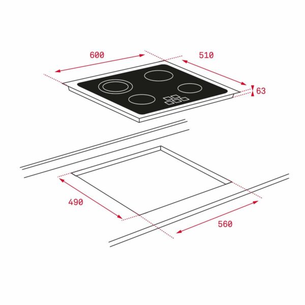 Platte aus Glaskeramik Teka TB 6415 60 cm 6300 W – Bild 2