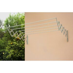 Einziehbare Wäscheleine Aluminium 120 x 70 x 23 cm