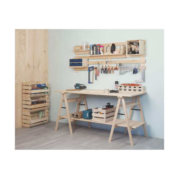 Stapelbare Organizer-Box Astigarraga 60 x 28,5 x 35,3 cm Holz Kiefer – Bild 5