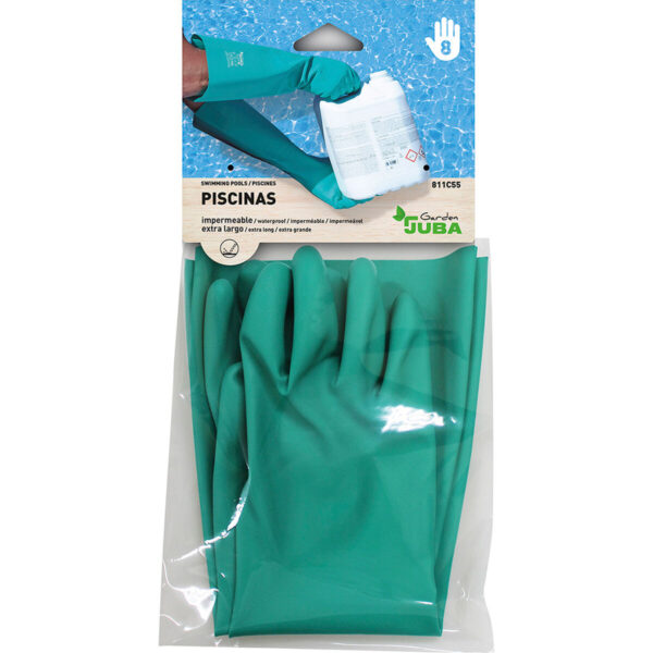 Arbeitshandschuhe JUBA grün Satin Nitril Schwimmbad – Bild 3
