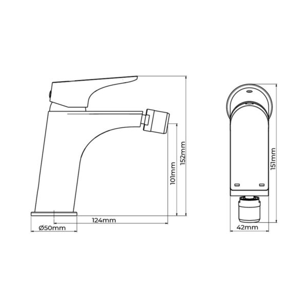 Mischbatterie EDM 01131 Cascais Edelstahl Messing Zink Bidet – Bild 2