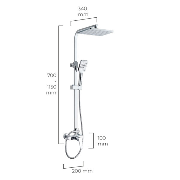 Dusche Säule EDM 01144 Altea ABS Verchromt – Bild 2