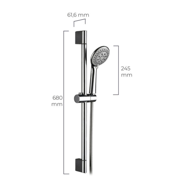 Dusche Säule EDM 01147 Edelstahl 61,6 x 68 cm Silberfarben – Bild 2