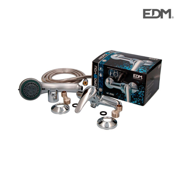Mischbatterie EDM 01163 a7200-x Silberfarben Edelstahl Messing Zink 15,1 x 11,5 x 11,5 cm Dusche – Bild 3