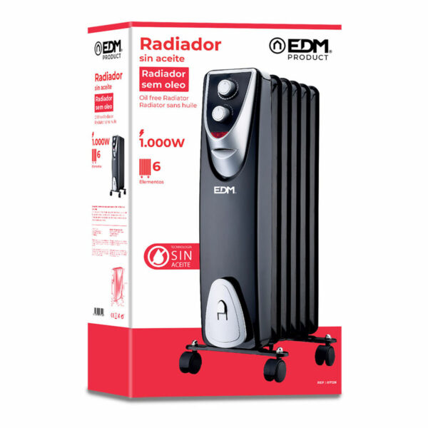 Heizkörper EDM 07126 Black Edition Schwarz/Grau 1000 W – Bild 2