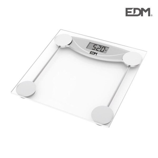 Digitale Personenwaage EDM 07520 Schwarz Durchsichtig Kristall 180 kg – Bild 2