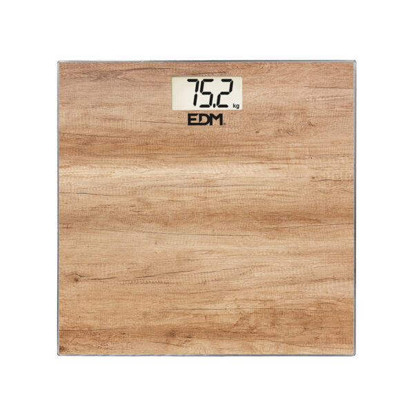 Digitale Personenwaage EDM 07531 Braun Holz Kristall 180 kg – Bild 2
