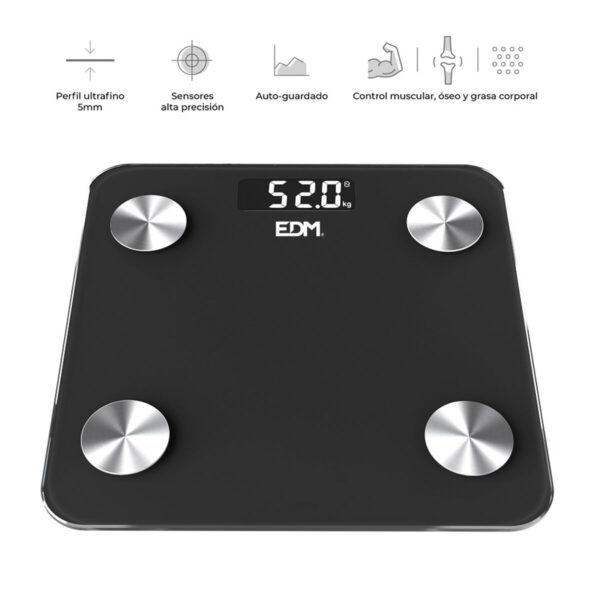 Digitale Personenwaage EDM 07613 Body Composition Schwarz 180 kg – Bild 3