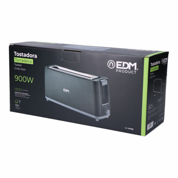 Toaster EDM 07798 Black Design 900 W Lang