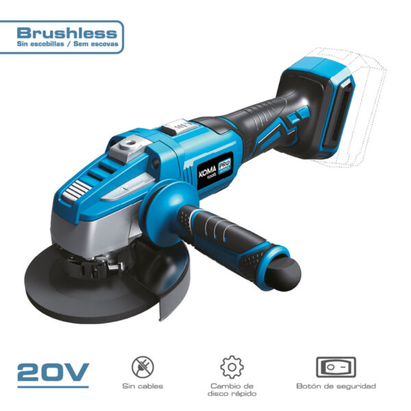 Winkelschleifer Koma Tools 4 Ah 20 V 125mm – Bild 2