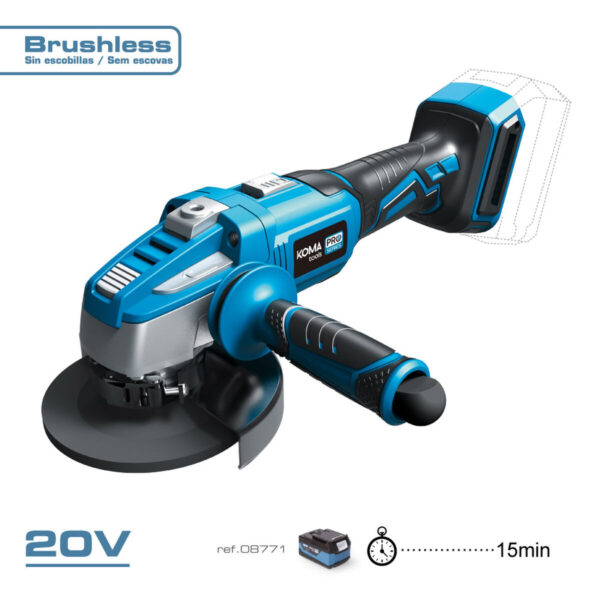 Winkelschleifer Koma Tools 4 Ah 20 V 125mm – Bild 3