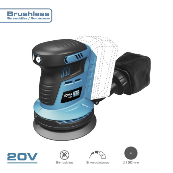 Exzenterschleifer Koma Tools Brushless Ø 125 mm 20 V – Bild 2