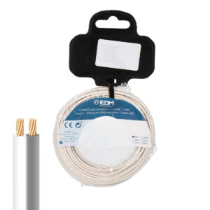 Paralleles Kabel EDM 28751 Weiß/Grau 15 m Spule Audio