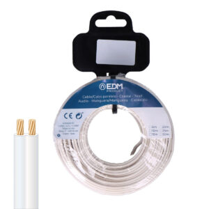 Paralleles Kabel EDM 28759 Weiß 25 m Spule Audio