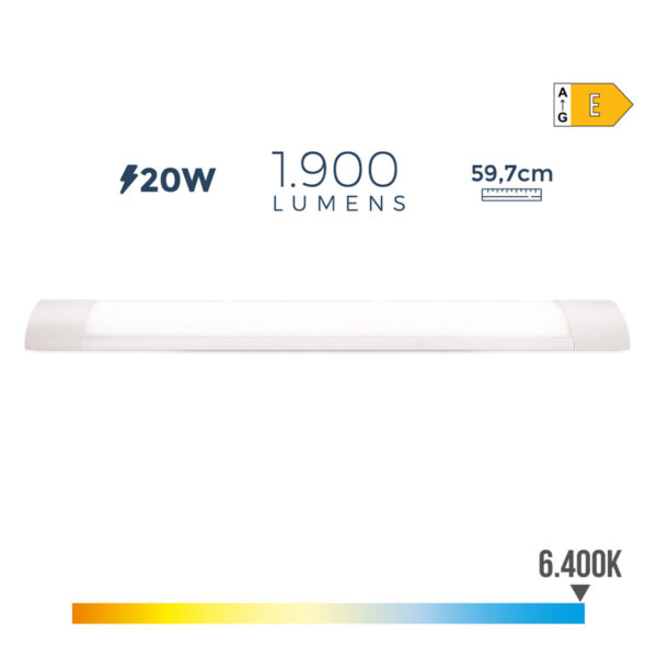 LED Röhre EDM 31683 Weiß A E 20 W 1900 Lm 59,7 x 8 x 3,1 cm (6500 K) (6400 K) – Bild 3