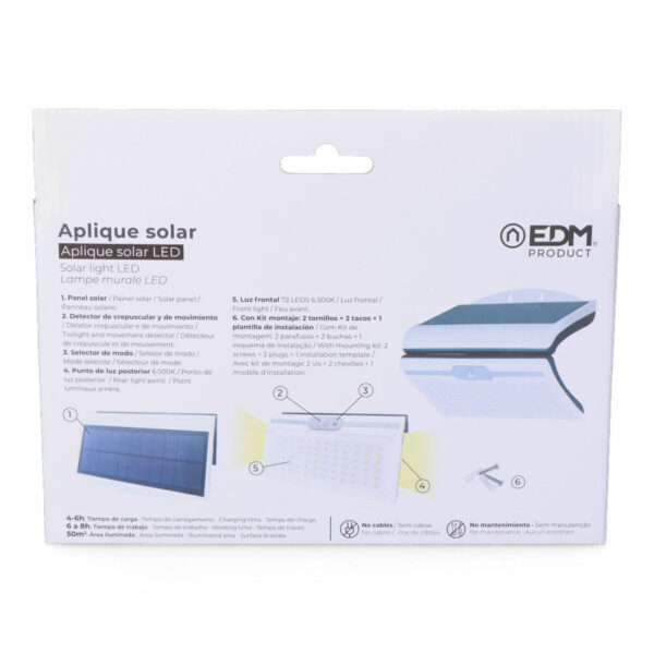 LED-Deckenleuchte EDM 31848 Weiß 6 W 430 Lm 6500 lm Solar Bewegungsmelder 6500 K – Bild 8