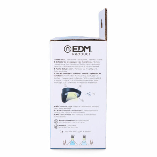 LED-Deckenleuchte EDM 31852 Schwarz 2 W 1,8 W 200 Lm 155 Lm Solar Bewegungsmelder (6500 K) – Bild 8