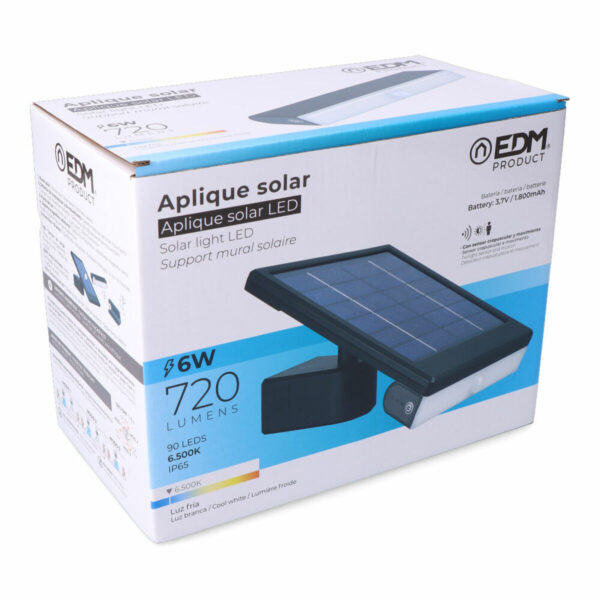 Wandleuchte EDM 31854 Schwarz 6 W 720 Lm LED Solar (6500 K) – Bild 6