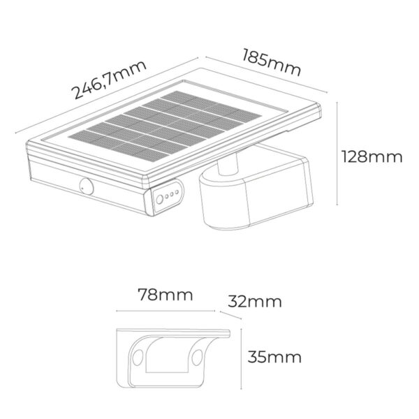 Wandleuchte EDM 31854 Schwarz 6 W 720 Lm LED Solar (6500 K) – Bild 8