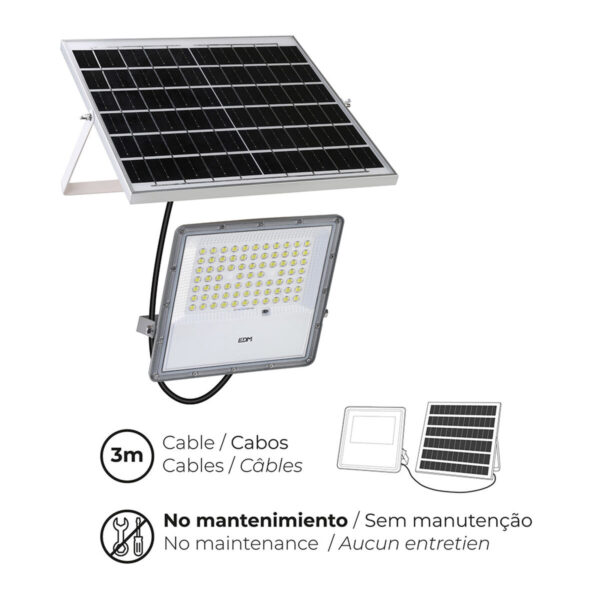 Flutlicht EDM 31855 200 W 1500 lm Fernbedienung Photovoltaische zelle (6500 K) – Bild 3