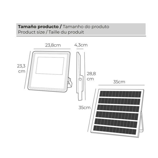 Flutlicht EDM 31855 200 W 1500 lm Fernbedienung Photovoltaische zelle (6500 K) – Bild 7