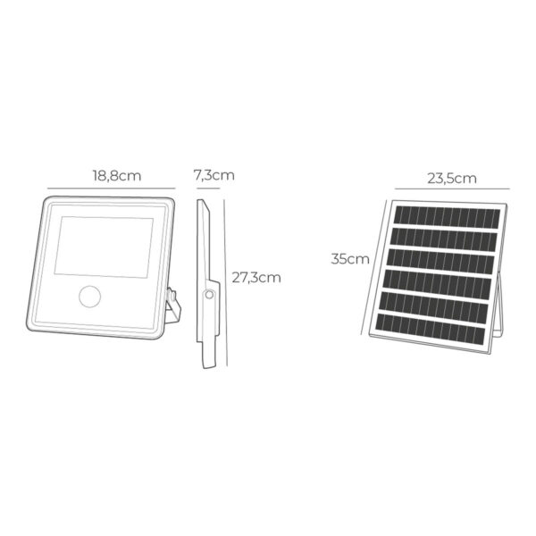 Flutlicht EDM 31862 100 W 1200 Lm Solar Bewegungsmelder (6500 K) – Bild 6