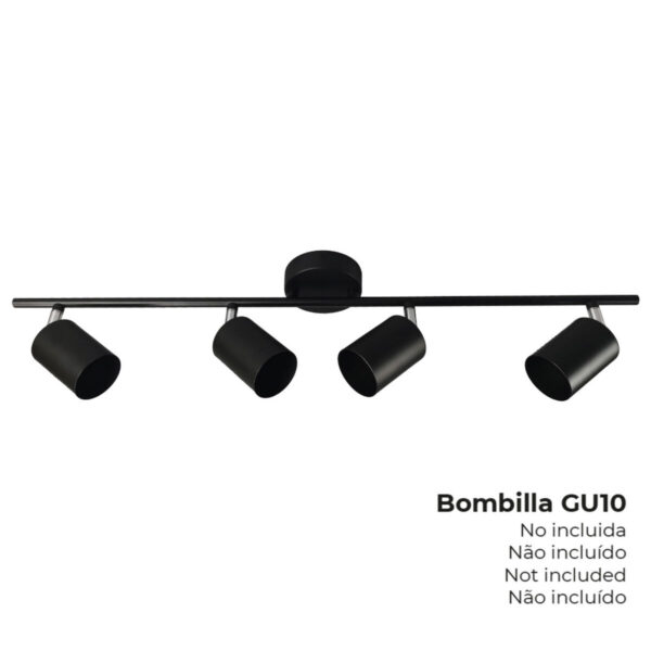 Deckenlampe EDM 32036 Schwarz Metall 70 x 9 x 15,2 cm – Bild 3