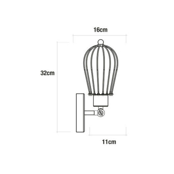 Wandleuchte EDM 32105 Schwarz 60 W Vintage 220-240 V 11 x 16 x 32 cm – Bild 2