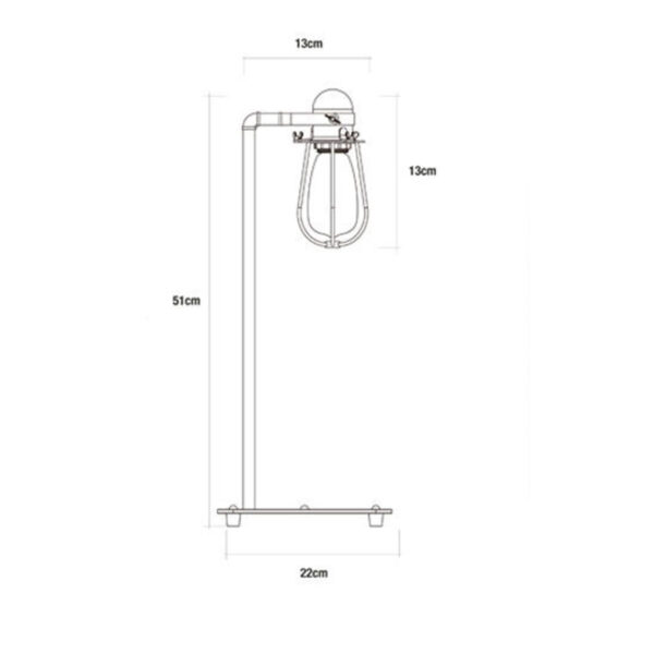 Tischlampe EDM 32107 Schwarz Metall 60 W 220-240 V 22 x 51 cm 22 x 51 x 13 cm – Bild 2