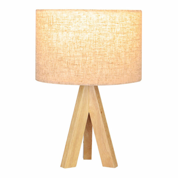 Tischlampe EDM 32160 Holz Stoff 18 x 18 x 30 cm E27 – Bild 2