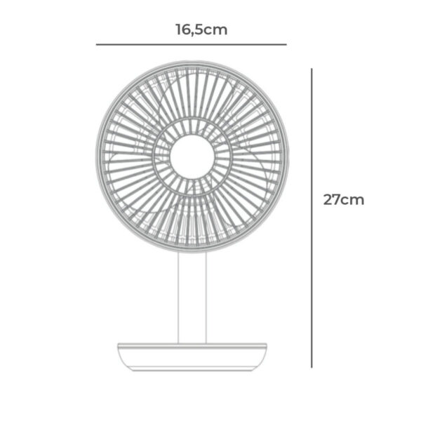 Tischventilator EDM 33501 Weiß 5 W 4 W 16,5 x 18,5 cm 17 x 13 x 26 cm Aufladbar USB – Bild 4
