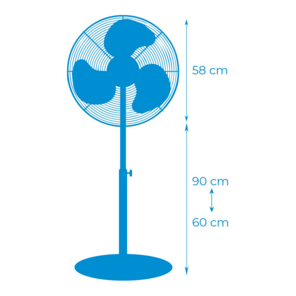 Freistehender Ventilator EDM 33528 Matte Hinterseite 80 W Ø 50 cm Industriell – Bild 3