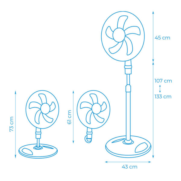 Ventilator EDM 33530 Weiß 45 W 3 in 1 – Bild 5