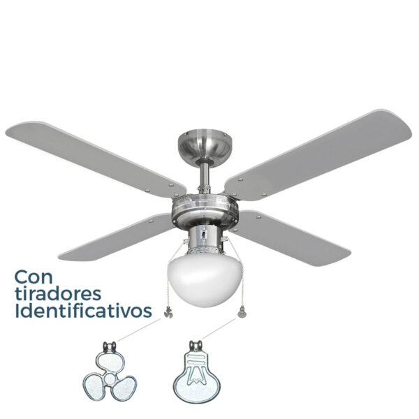 Deckenventilator mit Lampe EDM 33801 Caribe Silberfarben 50 W – Bild 3
