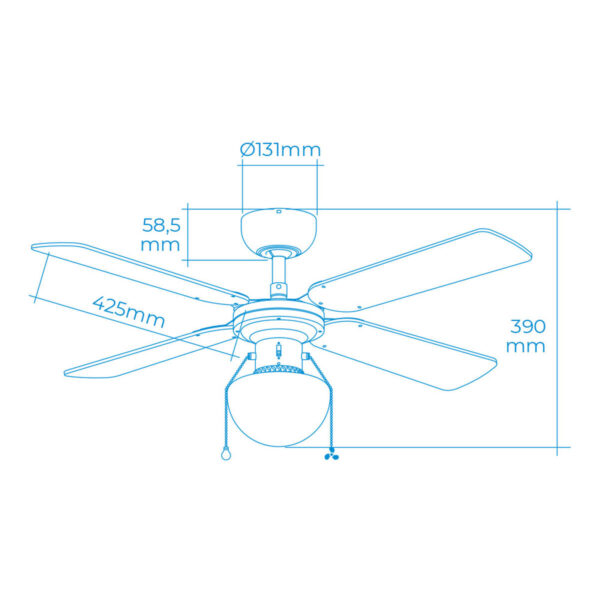 Deckenventilator mit Lampe EDM 33801 Caribe Silberfarben 50 W – Bild 7