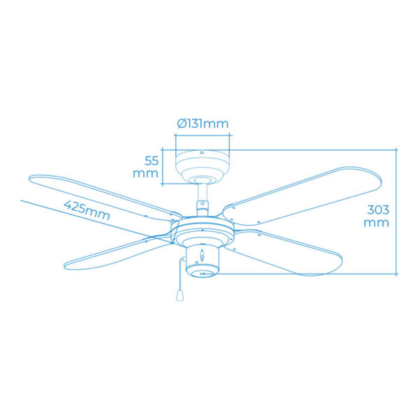 Deckenventilator EDM 33802 Báltico Weiß 50 W ø 102 cm – Bild 6