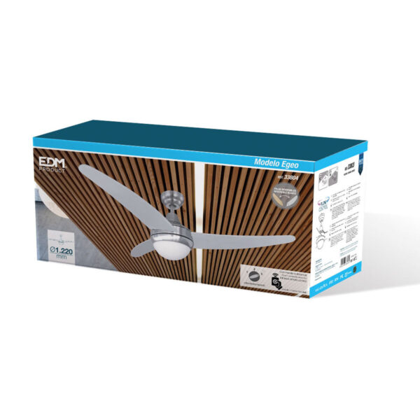 Deckenventilator mit Lampe EDM 33804 Egeo Silberfarben 60 W – Bild 5